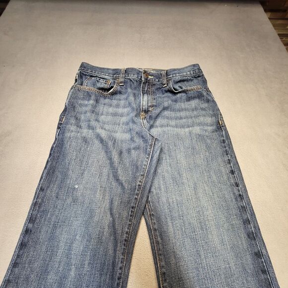 Old Navy Jeans Mens 34x30 Blue Straight Leg Distressed Denim - Picture 2 of 10